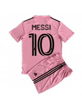 Inter Miami Lionel Messi #10 Heimtrikotsatz für Kinder 2023-24 Kurzarm (+ Kurze Hosen)